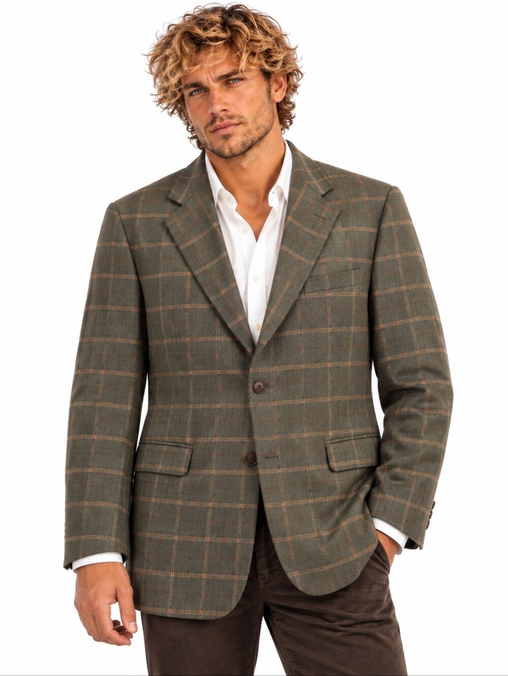 Burberry London Kensington Wool Cashmere Plaid Blazer 42L EUC